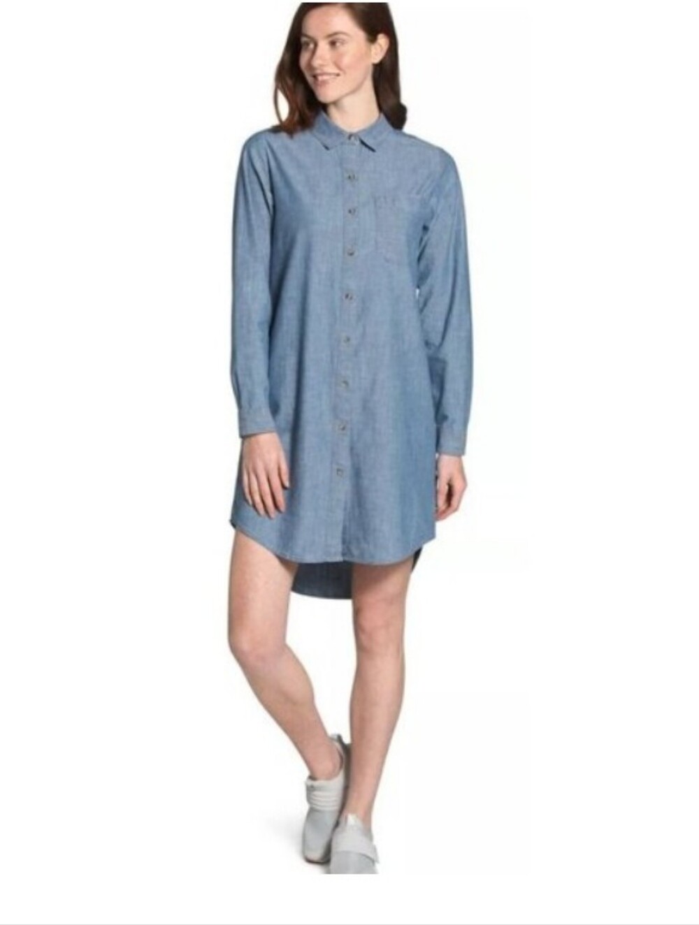 THE NORTH FACE 100% Cotton Indigo Chambray Shirt Dress | S